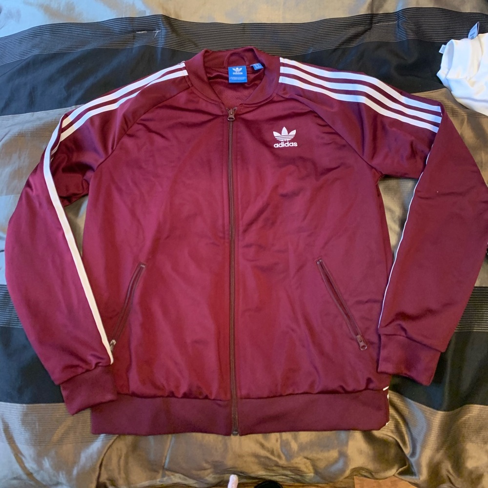 Maroon Adidas Tracksuit Jacket